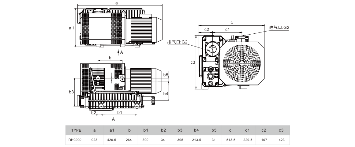 RH0200單級(jí)旋片真空泵 RH0200單級(jí)旋片真空泵